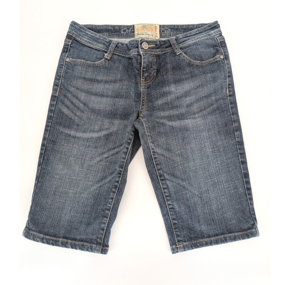 American Rag 90s Y2K Denim Bermuda Shorts Womens 7 Blue Flap Pocket Jorts Skater